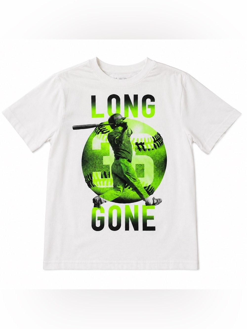 Children’s Place Youth Medium Long Gone Baseball Graphic T-Shirt White